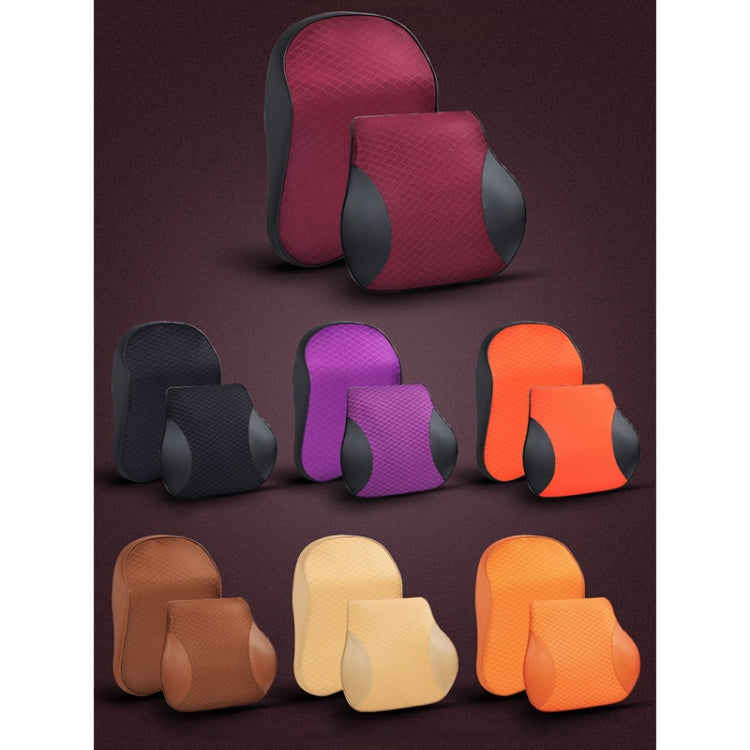 Four Seasons Breathable Memory Foam Car Neck Pillow Polyester Headrest (Purple) - Seat Accessories by PMC TechLife | Online Shopping South Africa | PMC TechLife | Buy Now Pay Later Mobicred