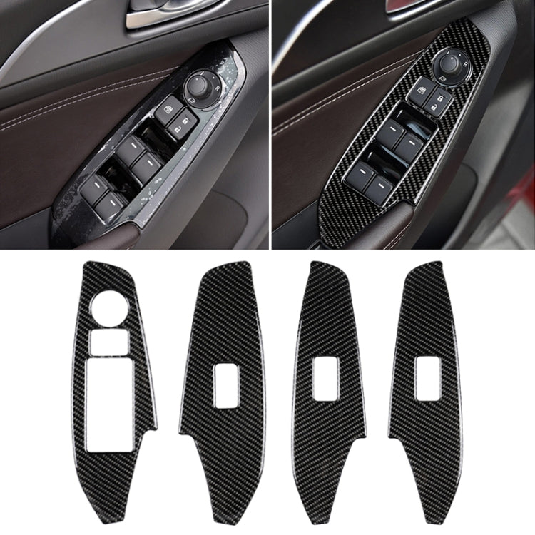 Car Carbon Fiber Left Drive Window Lift Panel Decorative Sticker for Mazda Axela 2014 / 2017-2018 - Car Interior Mouldings by PMC Jewellery | Online Shopping South Africa | PMC Jewellery | Buy Now Pay Later Mobicred