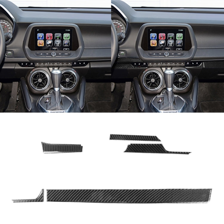 5 in 1 Car Carbon Fiber Central Console Decorative Sticker for Chevrolet Camaro 2017-2019, Left Drive - Car Interior Mouldings by PMC TechLife | Online Shopping South Africa | PMC TechLife | Buy Now Pay Later Mobicred