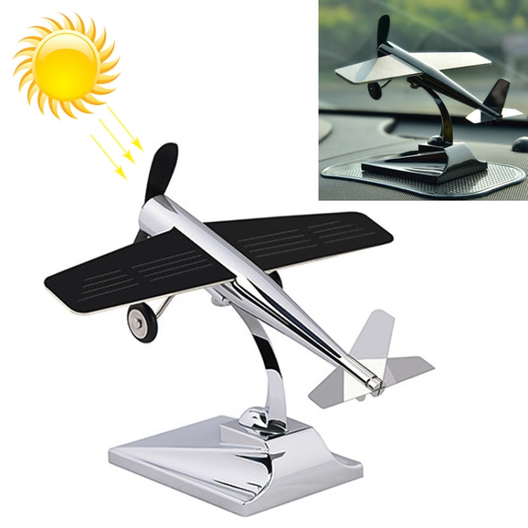 Car Interior Decoration Accessories Aircraft Model Ornaments Propeller Rotating Solar Energy Ornament (Silver) - Ornaments by PMC TechLife | Online Shopping South Africa | PMC TechLife | Buy Now Pay Later Mobicred