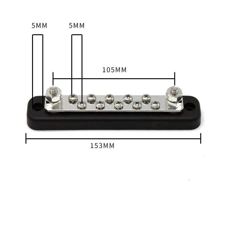 10 Way Power Distribution Bus Bar 10-bit Single Distribution Box for Car / RV / Boat - Booster Cable & Clip by PMC Jewellery | Online Shopping South Africa | PMC Jewellery