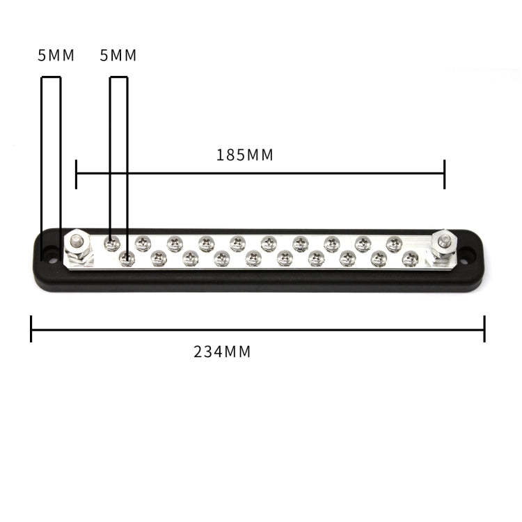 20 Way Power Distribution Bus Bar 20-bit Single Distribution Box for Car / RV / Boat - Booster Cable & Clip by PMC TechLife | Online Shopping South Africa | PMC TechLife | Buy Now Pay Later Mobicred