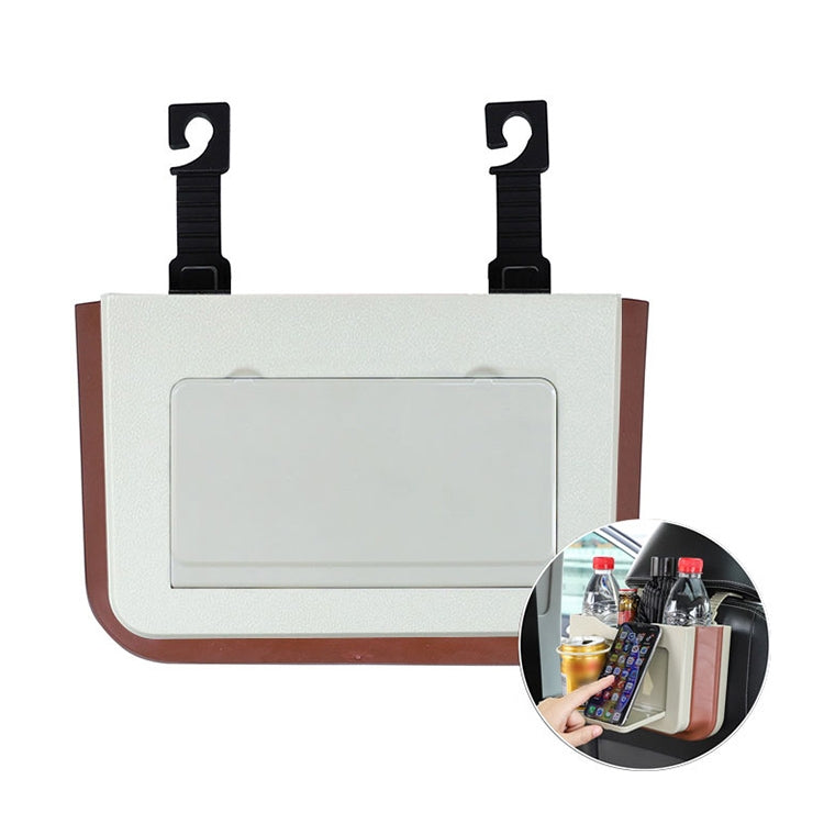 929 Car Foldable Hanging Trash Can Storage Bin with Small Table (Beige) - Stowing Tidying by PMC TechLife | Online Shopping South Africa | PMC TechLife | Buy Now Pay Later Mobicred