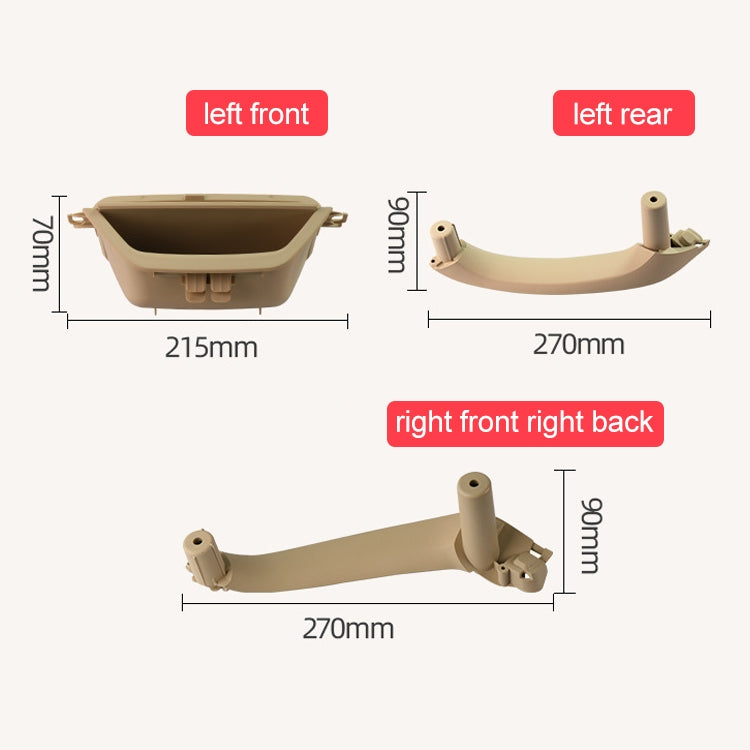 Car Rear Right Inside Doors Handle Pull Trim Cover 5141 7394 519-1 for BMW X3 X4, Left Driving (Beige) - Door Handles by PMC TechLife | Online Shopping South Africa | PMC TechLife | Buy Now Pay Later Mobicred