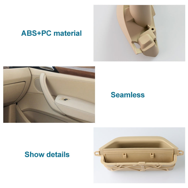 Car Front Left Inside Doors Handle Pull Trim Cover 5141 7394 519-1 for BMW X3 X4, Left Driving (Beige) - Door Handles by PMC TechLife | Online Shopping South Africa | PMC TechLife | Buy Now Pay Later Mobicred
