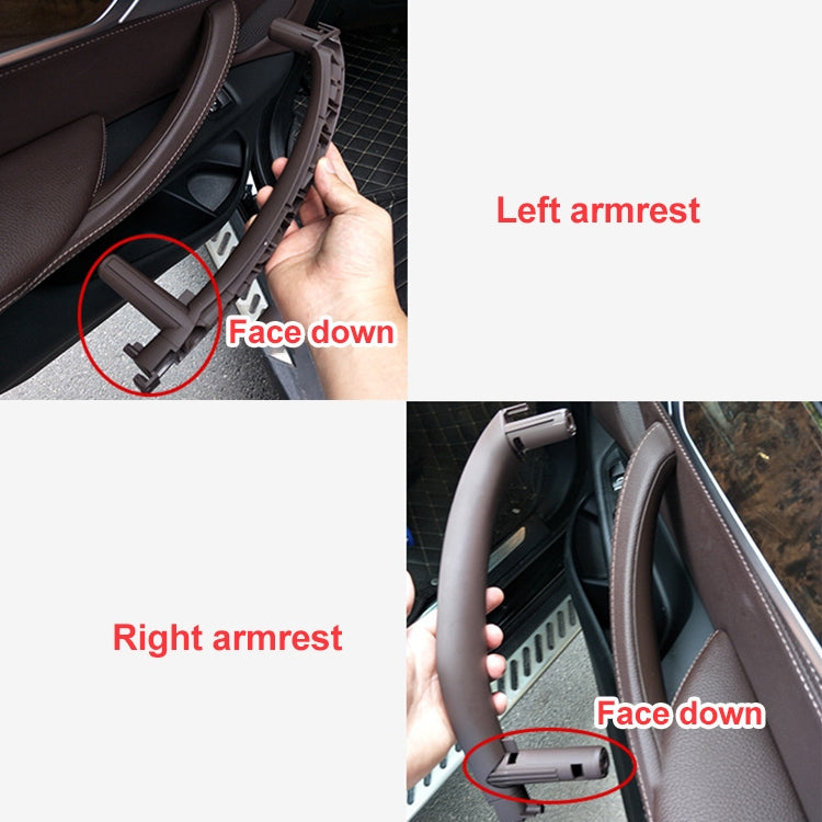 Car Left Side Inside Doors Handle Pull Trim Cover for BMW X5 / X6, Left Driving (Dark Coffee) - Door Handles by PMC TechLife | Online Shopping South Africa | PMC TechLife | Buy Now Pay Later Mobicred