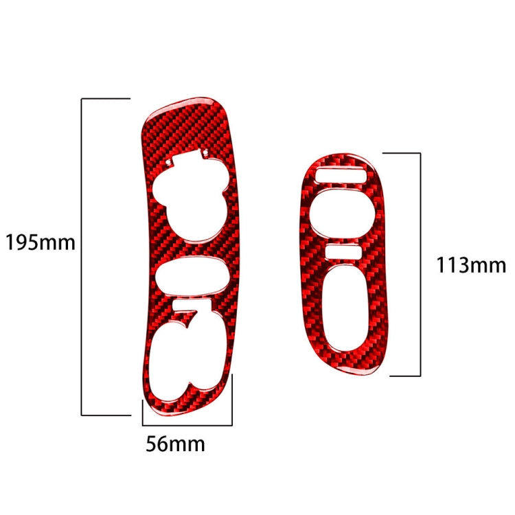 2 in 1 Car Carbon Fiber Door Control Panel  Sticker Set B for Chevrolet Corvette C5 1998-2004, Left Drive(Red) - Car Interior Mouldings by PMC Jewellery | Online Shopping South Africa | PMC Jewellery | Buy Now Pay Later Mobicred