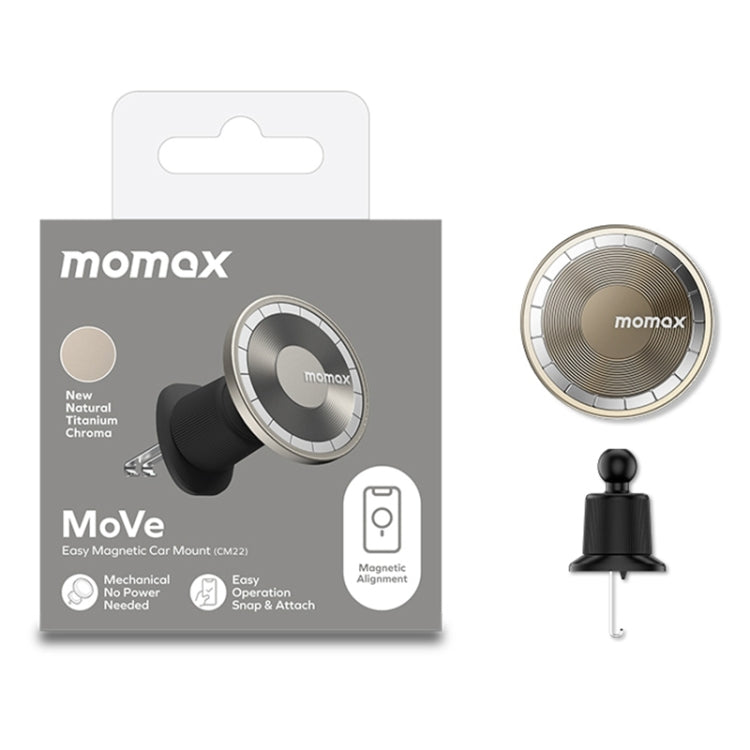 MOMAX MoVe Universal Transparent Magnetic Air Outlet Car Holder (Gold) - Car Holders by MOMAX | Online Shopping South Africa | PMC Jewellery | Buy Now Pay Later Mobicred