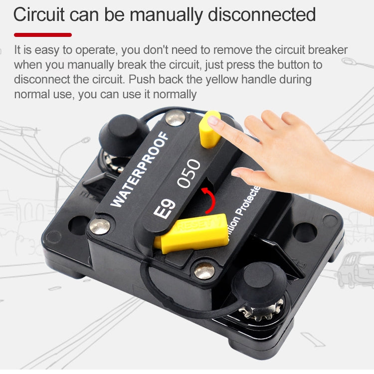 Off-road Vehicle / Automatic 50A Manual Circuit Breaker Overcurrent Protector - Engine Fittings by PMC TechLife | Online Shopping South Africa | PMC TechLife | Buy Now Pay Later Mobicred