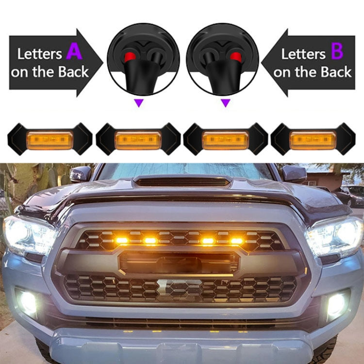 For Toyota Tacoma TRD 2016-2019 4 in 1 Car LED Front Grille Warning Lights, Daytime Running Lights & Wide Lights (Yellow Light) - Clearance Lights by PMC Jewellery | Online Shopping South Africa | PMC Jewellery | Buy Now Pay Later Mobicred