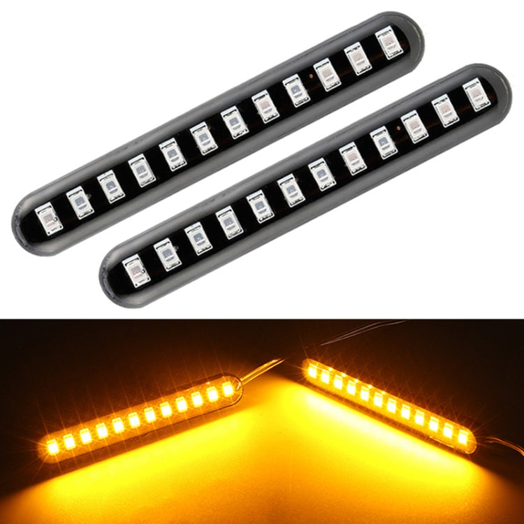 1 Pair Motorcycle 12LED Running Water Turn License Plate Light - Signal Lights by PMC TechLife | Online Shopping South Africa | PMC TechLife | Buy Now Pay Later Mobicred