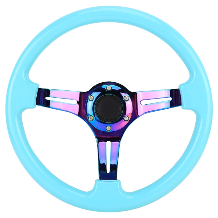 Car Colorful Modified Racing Sport Horn Button Steering Wheel, Diameter: 35cm(Sky Blue) - Steering Wheel Accessories by PMC Jewellery | Online Shopping South Africa | PMC Jewellery | Buy Now Pay Later Mobicred