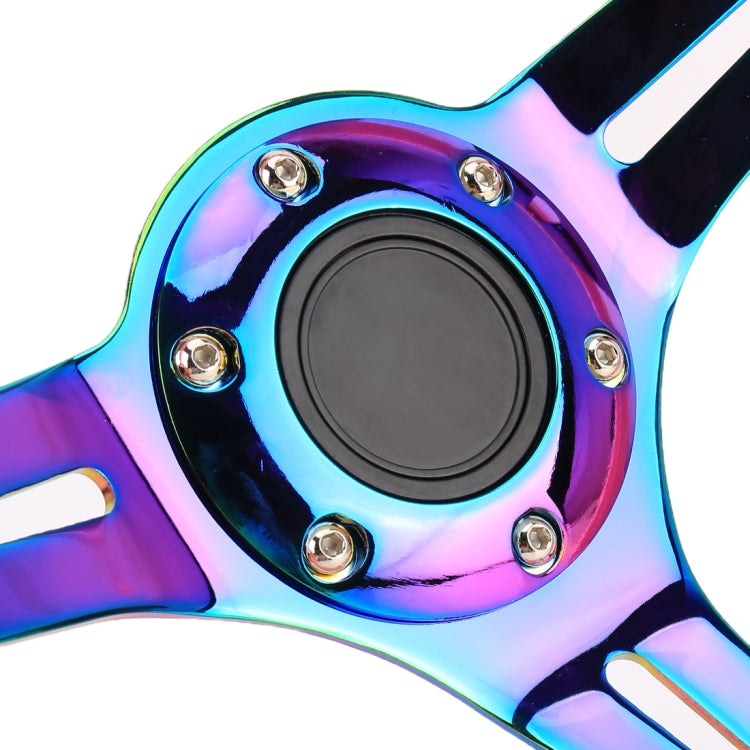 Car Colorful Modified Racing Sport Horn Button Steering Wheel, Diameter: 35cm(Sky Blue) - Steering Wheel Accessories by PMC TechLife | Online Shopping South Africa | PMC TechLife | Buy Now Pay Later Mobicred