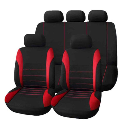 9 in 1 Universal Four Seasons Anti-Slippery Cushion Mat Set for 5 Seat Car, Style: Stitches (Red) - Seat Accessories by PMC Jewellery | Online Shopping South Africa | PMC Jewellery | Buy Now Pay Later Mobicred