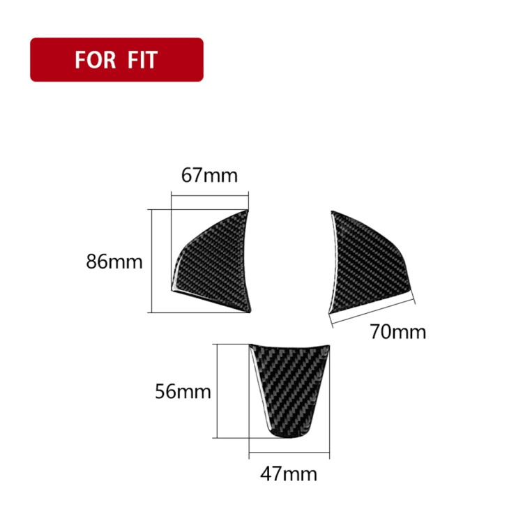 3 in 1 Car Carbon Fiber Steering Wheel Button Decorative Sticker for Honda Fit, Left and Right Drive Universal - Car Interior Mouldings by PMC Jewellery | Online Shopping South Africa | PMC Jewellery | Buy Now Pay Later Mobicred