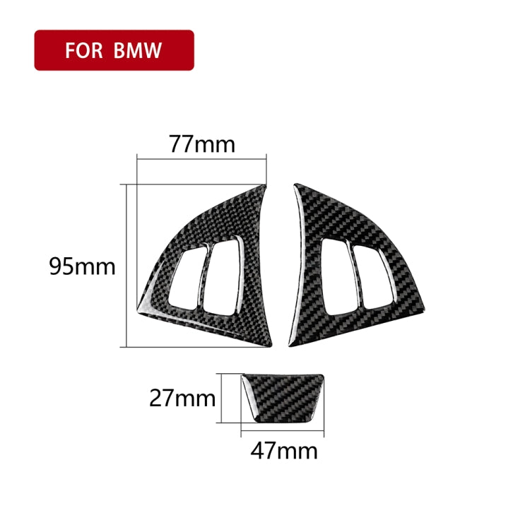 3 in 1 Car Carbon Fiber Solid Color Steering Wheel Button Decorative Sticker for BMW E70 2008-2013 X5, Left and Right Drive Universal - Car Interior Mouldings by PMC Jewellery | Online Shopping South Africa | PMC Jewellery | Buy Now Pay Later Mobicred