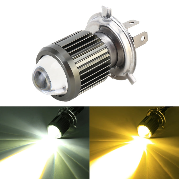 H4 DC12-80V / 10W / 6000K / 3000K / 800LM Bicolor Motorcycle Headlights with Projector Lens - Headlights by PMC Jewellery | Online Shopping South Africa | PMC Jewellery