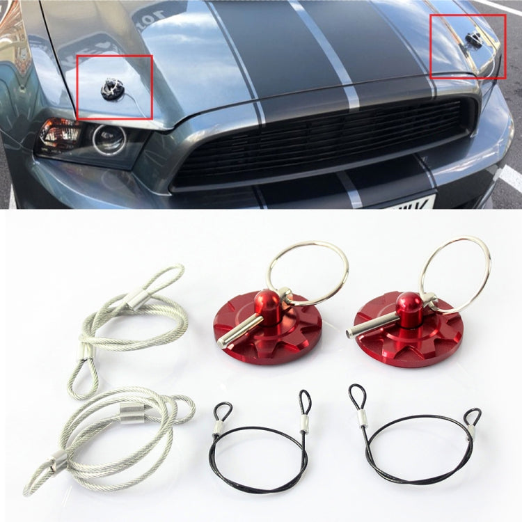 XH-6049 Car Universal Modified Racing Punch-free Aluminum Engine Hood Lock Cover(Red) - Locks & Hasps by PMC TechLife | Online Shopping South Africa | PMC TechLife | Buy Now Pay Later Mobicred