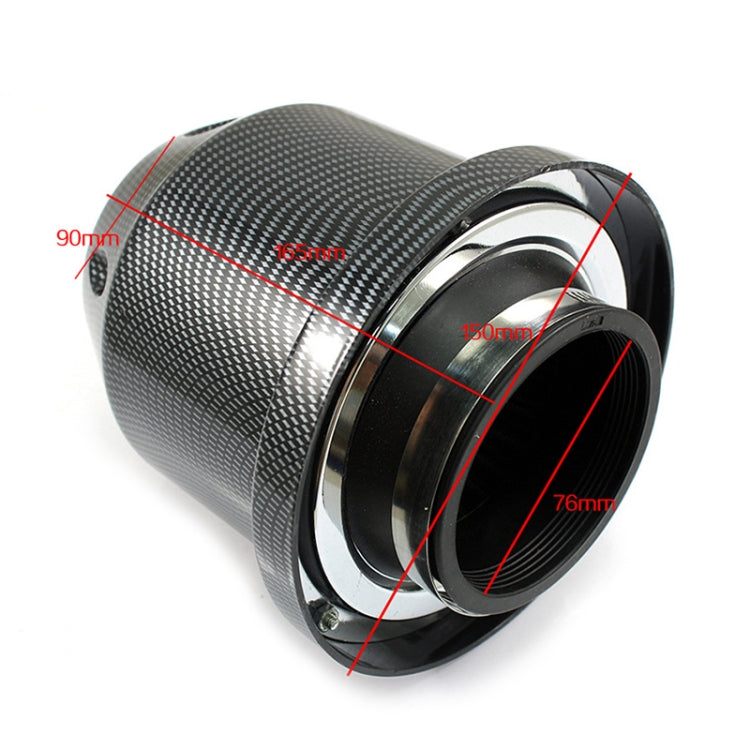 XH-UN005 Car Universal Modified High Flow Mushroom Head Style Intake Filter for 76mm Air Filter (Carbon Fiber Black) - Air Intake System by PMC Jewellery | Online Shopping South Africa | PMC Jewellery | Buy Now Pay Later Mobicred