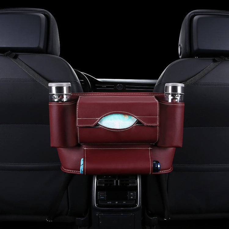 Car Front Seat Hanging Bag Paper Towel / Water Cup Storage Bag(Wine Red) - Tissue Boxes by PMC Jewellery | Online Shopping South Africa | PMC Jewellery | Buy Now Pay Later Mobicred