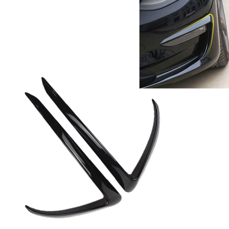 2 PCS Car Lamp Eyebrow Decorative Sticker Fog Lamp Frame for Tesla Model 3(Black) - free shipping - PMC TechLife - Order now!