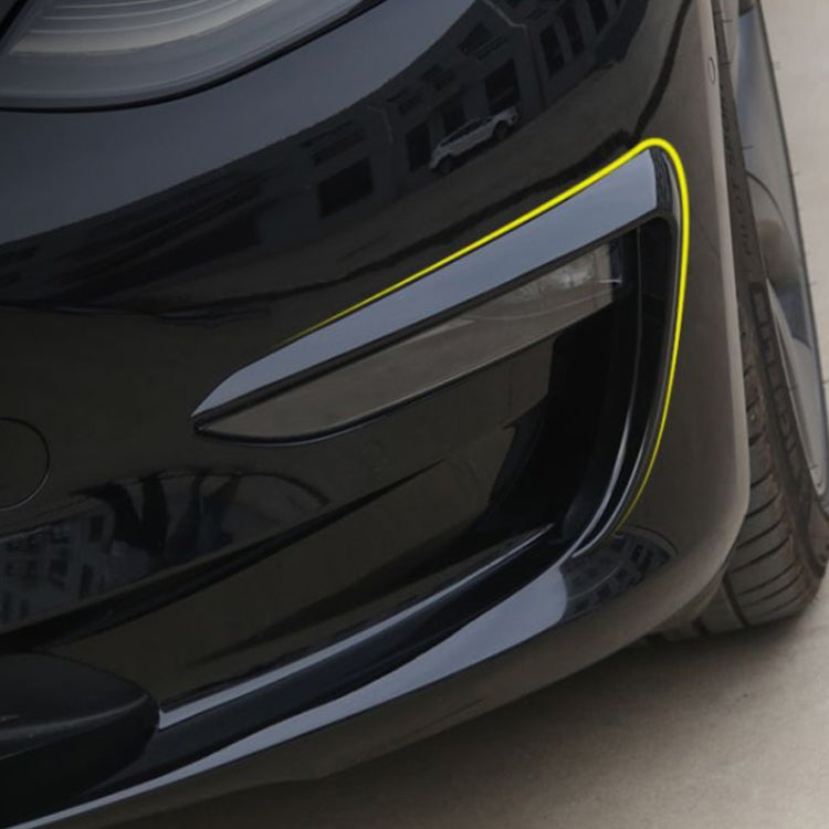 2 PCS Car Lamp Eyebrow Decorative Sticker Fog Lamp Frame for Tesla Model 3(Black) - free shipping - PMC TechLife - Order now!