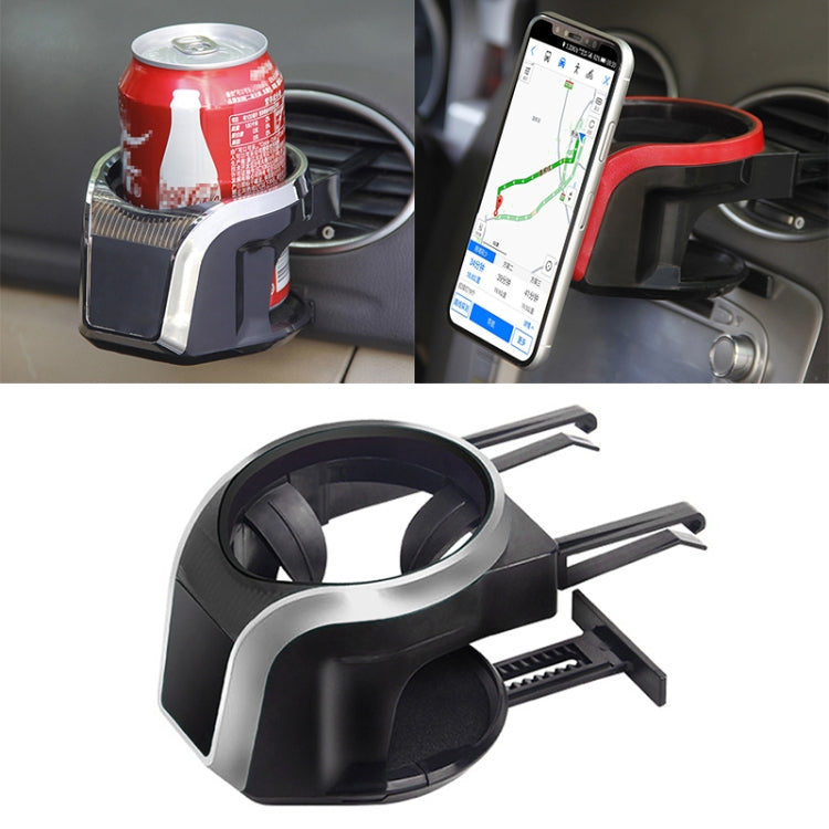 2 in 1 Car Air Outlet Magnetic Mount Beverage Cup Stand Phone Holder(Silver) - Car Drink Holders by PMC TechLife | Online Shopping South Africa | PMC TechLife | Buy Now Pay Later Mobicred