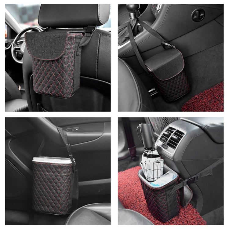 Car Back Seat Hook Garbage Can Car Storage Box (Beige) - Seat Accessories by PMC Jewellery | Online Shopping South Africa | PMC Jewellery | Buy Now Pay Later Mobicred