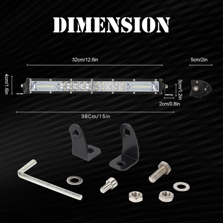 15 inch Two Rows DC9-30V 22W 6000K IP67 Car Truck Off-road Vehicle LED Work Lights Spot / Flood Light - Work Lights by PMC Jewellery | Online Shopping South Africa | PMC Jewellery | Buy Now Pay Later Mobicred