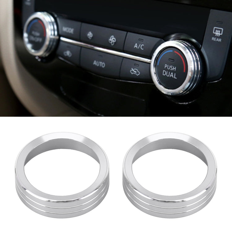 2 PCS Car Metal Air Conditioner Knob Case for Nissan X-TRAIL (Silver) - Decoration Rings by PMC TechLife | Online Shopping South Africa | PMC TechLife | Buy Now Pay Later Mobicred