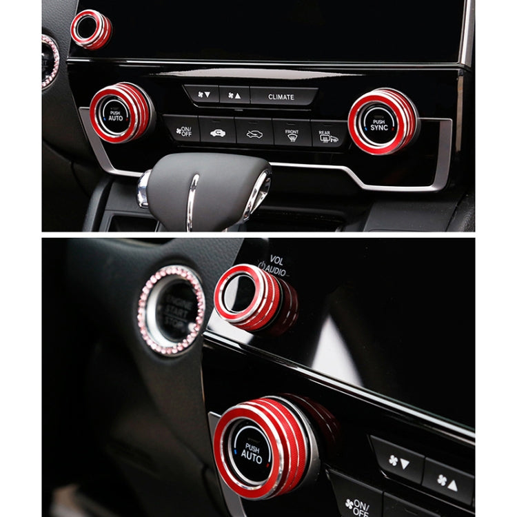3 PCS Car Metal Air Conditioner Knob Case for Honda CR-V 2017(Red) - free shipping - PMC TechLife - Order now!
