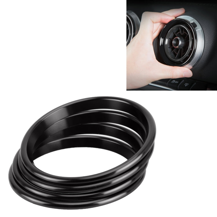 4 PCS Car Metal Air Outlet Decorative Outside Ring for Audi A3 / S3 / Q2L (Black) - Decoration Rings by PMC TechLife | Online Shopping South Africa | PMC TechLife | Buy Now Pay Later Mobicred