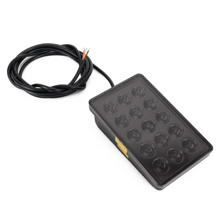 DC12V 1W Car Square Highlight Brake Lights Reversing Light with 15LEDs SMD-3528 (Black) - Brake Lights by PMC TechLife | Online Shopping South Africa | PMC TechLife