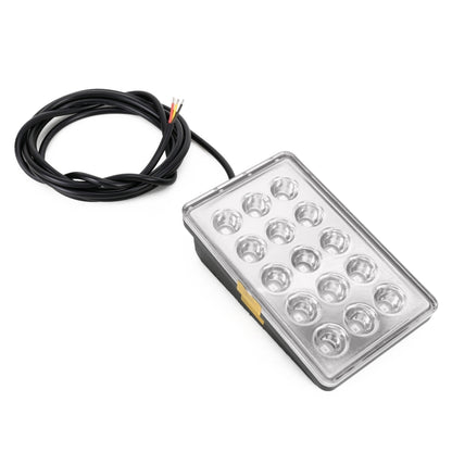 DC12V 1W Car Square Highlight Brake Lights Reversing Light with 15LEDs SMD-3528 (Transparent) - Brake Lights by PMC Jewellery | Online Shopping South Africa | PMC Jewellery | Buy Now Pay Later Mobicred