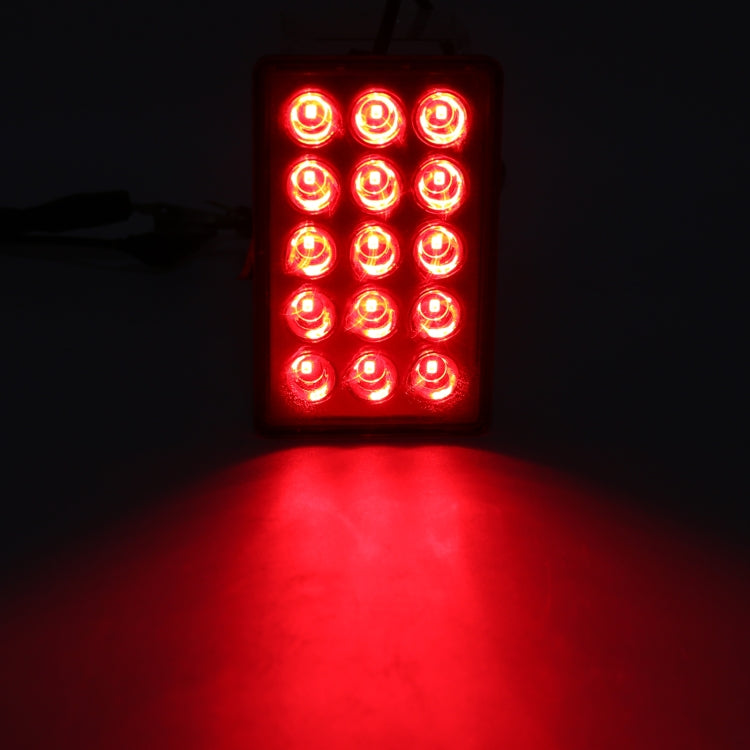 DC12V 1W Car Square Highlight Brake Lights Reversing Light with 15LEDs SMD-3528 (Transparent) - Brake Lights by PMC TechLife | Online Shopping South Africa | PMC TechLife | Buy Now Pay Later Mobicred