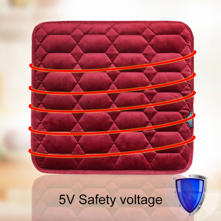 Car USB Seat Heater Cushion Warmer Cover Winter Heated Warm Mat, Style: Square (Red) - free shipping - PMC Jewellery - Order now!