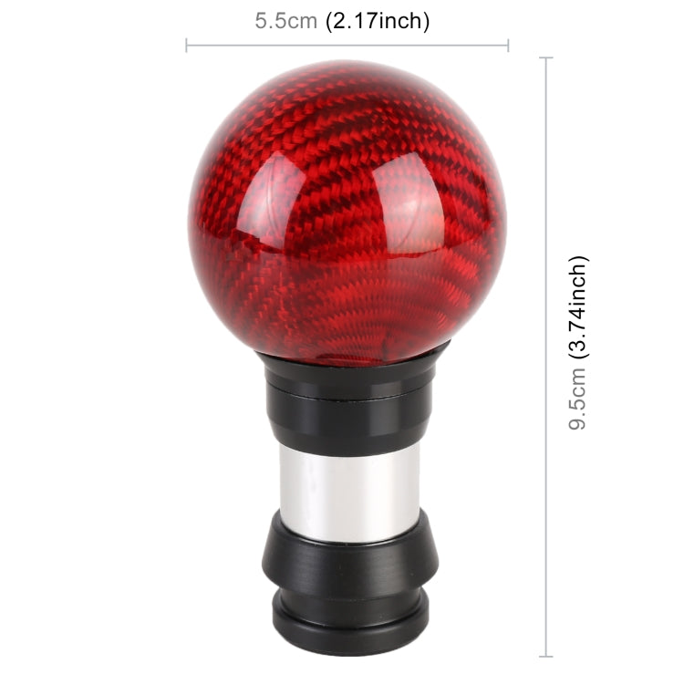 Universal Car Pressable Telescopic Carbon Fiber Gear Head Gear Shift Knob, Length: 9.5cm (Red) - Shift Knob by PMC Jewellery | Online Shopping South Africa | PMC Jewellery | Buy Now Pay Later Mobicred