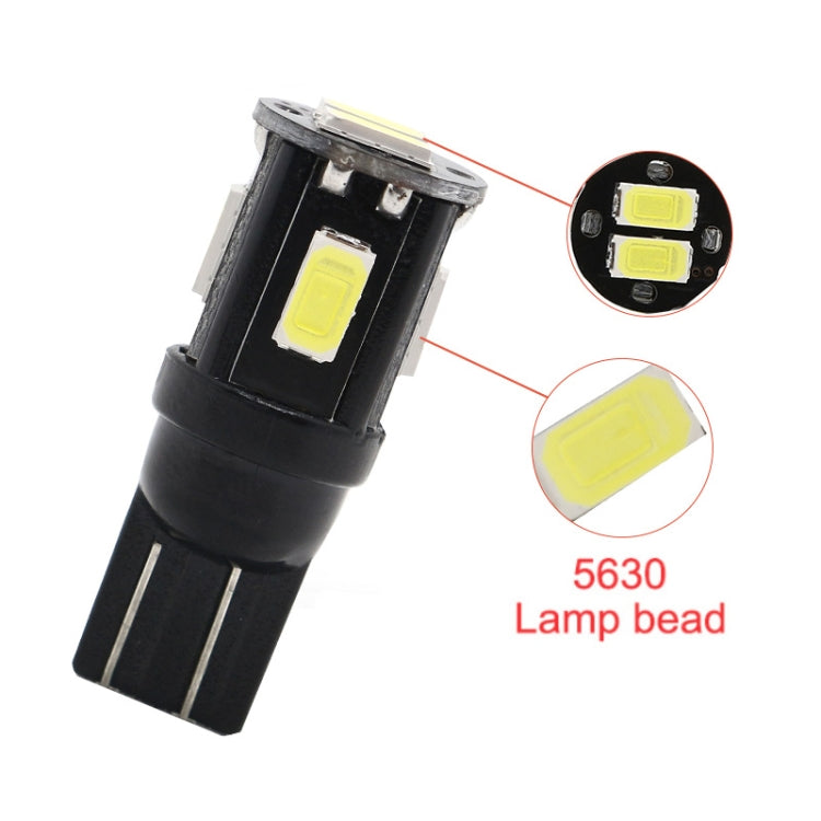 10 PCS T10 DC12V / 1.5W / 6000K / 80LM Car Decoding LED Clearance Lights with 6LEDs SMD-5630 Lamp Beads - Brake Lights by PMC TechLife | Online Shopping South Africa | PMC TechLife | Buy Now Pay Later Mobicred