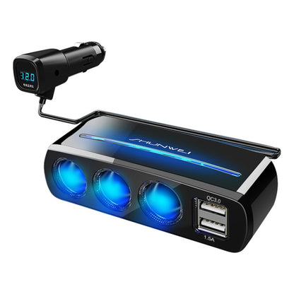 SHUNWEI SD-1939D 120W QC3.0 Car 3 in 1 Dual USB Charger Cigarette Lighter - Cigar Socket by SHUNWEI | Online Shopping South Africa | PMC Jewellery | Buy Now Pay Later Mobicred