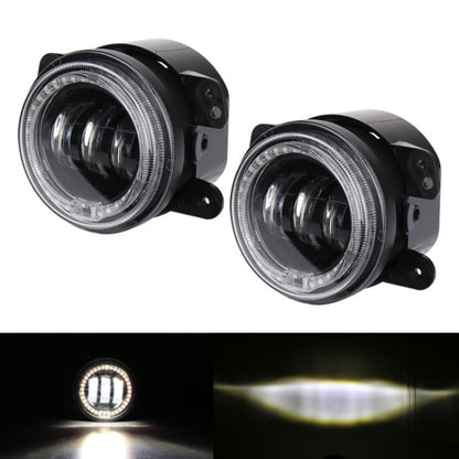 2 PCS DC12V-30V / 30W / 3A / 1440LM 12LEDs  4 inch Car LED Colorful Fog Light, Style: Black Background(White Light) - Fog / Driving Lights by PMC Jewellery | Online Shopping South Africa | PMC Jewellery | Buy Now Pay Later Mobicred