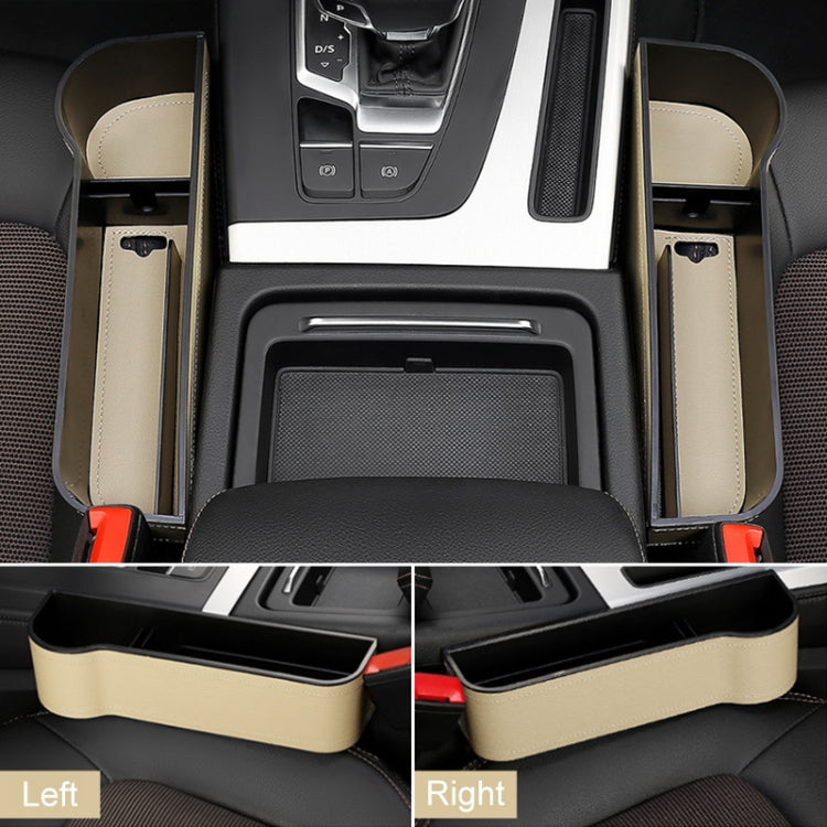 2 PCS Car Multi-functional Principal And Deputy Driver Seat Console Leather Box (Beige) - free shipping - PMC TechLife - Order now!