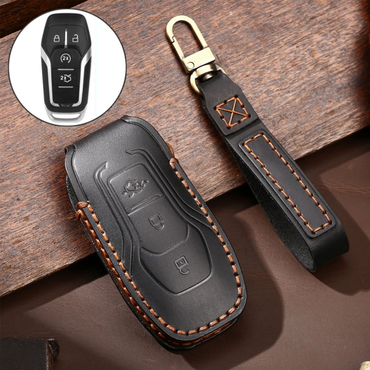 Hallmo Car Cowhide Leather Key Protective Cover Key Case for Ford Focus  A Style(Black) - free shipping - PMC TechLife - Order now!