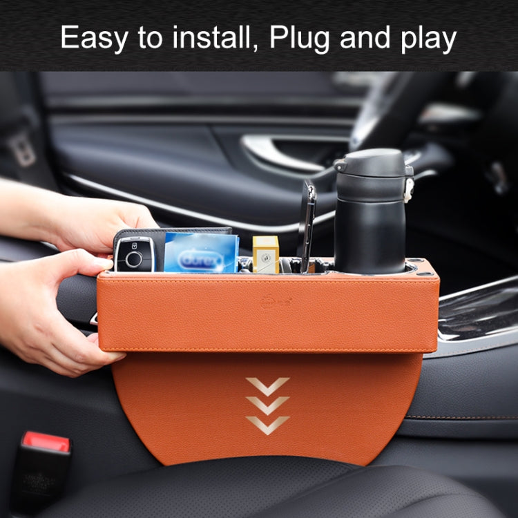 Car Multi-functional Console PU Leather Box Cup Holder Seat Gap Side Storage Box (Brown) - Stowing Tidying by PMC TechLife | Online Shopping South Africa | PMC TechLife | Buy Now Pay Later Mobicred