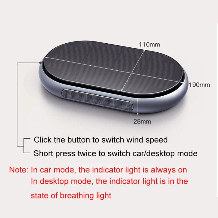 Car Wireless Negative Ion Solar Air Purifier(Grey) - Air Purifier by PMC TechLife | Online Shopping South Africa | PMC TechLife | Buy Now Pay Later Mobicred