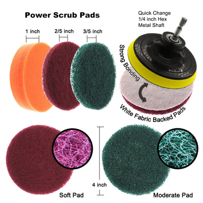 12 in 1 Floor Wall Window Glass Cleaning Descaling Electric Drill Brush Head Set, Random Color Delivery - Sponges, Cloths & Brushes by PMC Jewellery | Online Shopping South Africa | PMC Jewellery | Buy Now Pay Later Mobicred