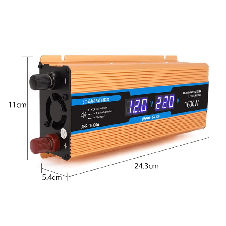 Carmaer Modified Sine Wave 48V to 220V 1600W Car Multi-function Double Digital Display Inverter Household Power Converter - Modified Square Wave by PMC TechLife | Online Shopping South Africa | PMC TechLife | Buy Now Pay Later Mobicred