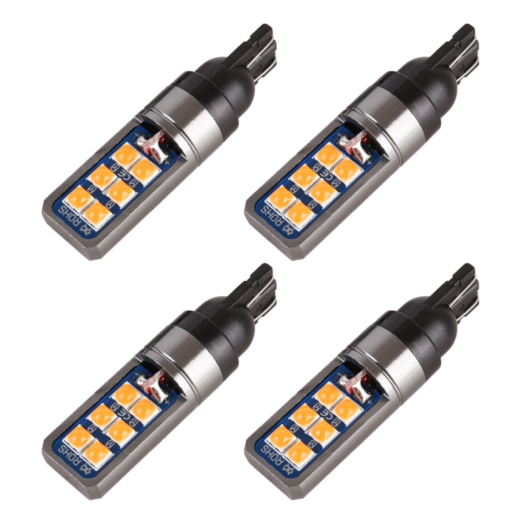 4 PCS T10 DC12V / 4W Car Clearance Light 12LEDs SMD-3030 Lamp Beads (Yellow Light) - Clearance Lights by PMC TechLife | Online Shopping South Africa | PMC TechLife | Buy Now Pay Later Mobicred