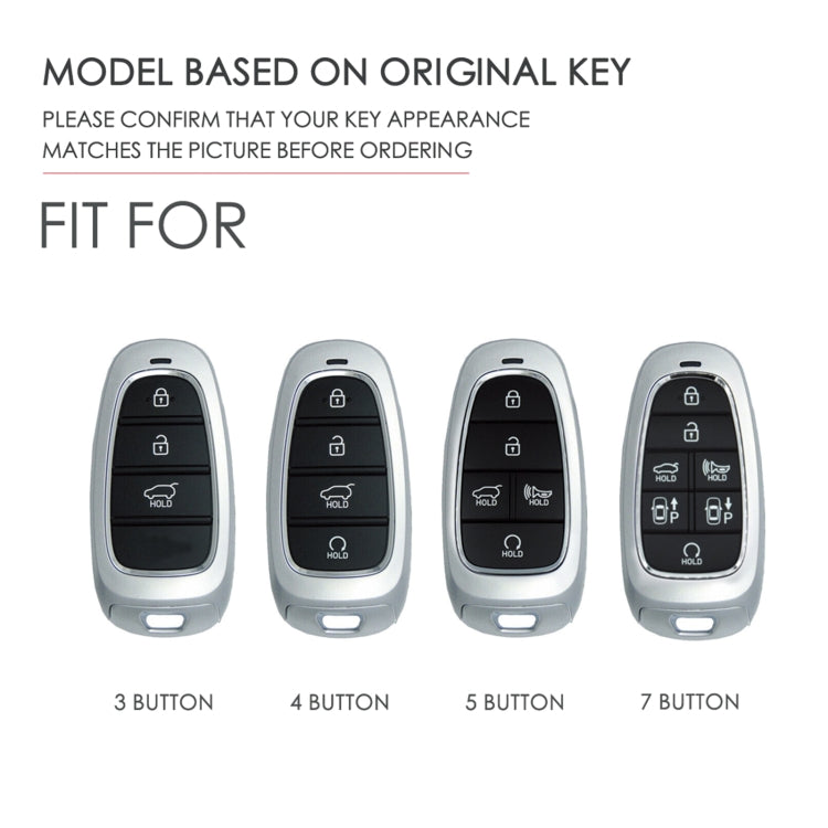 Hallmo Car Cowhide Leather Key Protective Cover Key Case for Hyundai 4-button Start(Blue) - Car Key Cases by Hallmo | Online Shopping South Africa | PMC TechLife | Buy Now Pay Later Mobicred