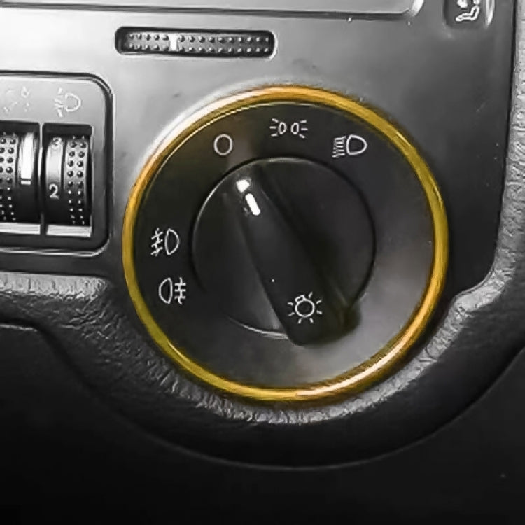 Car Headlight Switch Decorative Ring for Volkswagen Golf (Gold) - Decoration Rings by PMC TechLife | Online Shopping South Africa | PMC TechLife | Buy Now Pay Later Mobicred