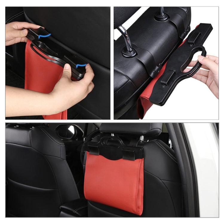 Car Multi-functional Hanging Front Trash Can with LED Light, 32 x 28cm (Brown) - Stowing Tidying by PMC TechLife | Online Shopping South Africa | PMC TechLife | Buy Now Pay Later Mobicred